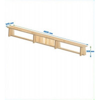 Скамейка гимнастическая 4000мм (щит.сосна) ножки дерево Dinamika