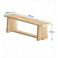 Скамейка гимнастическая 1500мм (щит.сосна) ножки дерево Dinamika