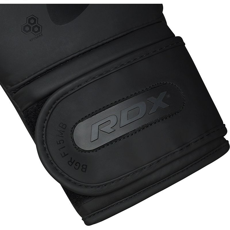 Перчатки тренировочные RDX BGR-F15MB-12OZ F15 12oz черн. мат. 800_800