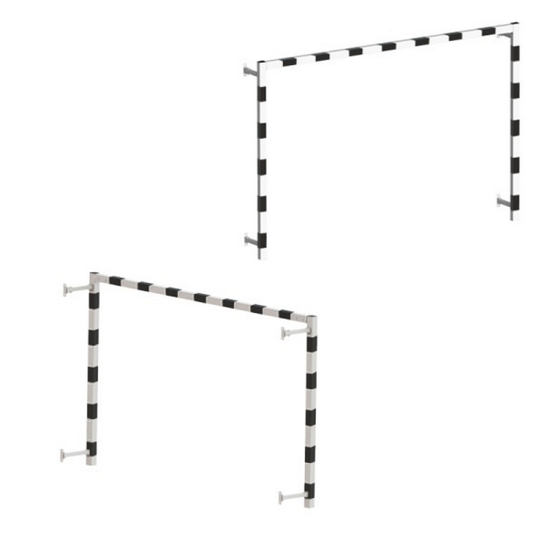Ворота для гандбола\мини-футбола 300х200х50см стальные складные пристенные (пара) Dinamika ZSO-002125 800_800