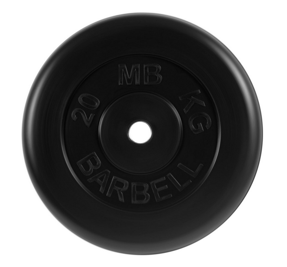 Диск обрезиненный d31мм MB Barbell MB-PltB31-20 20 кг черный 990_920