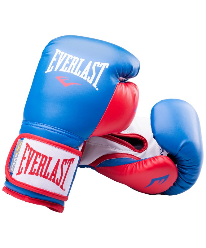 Перчатки боксерские Everlast Powerlock P00000728, 16oz, синий/красный 665_800