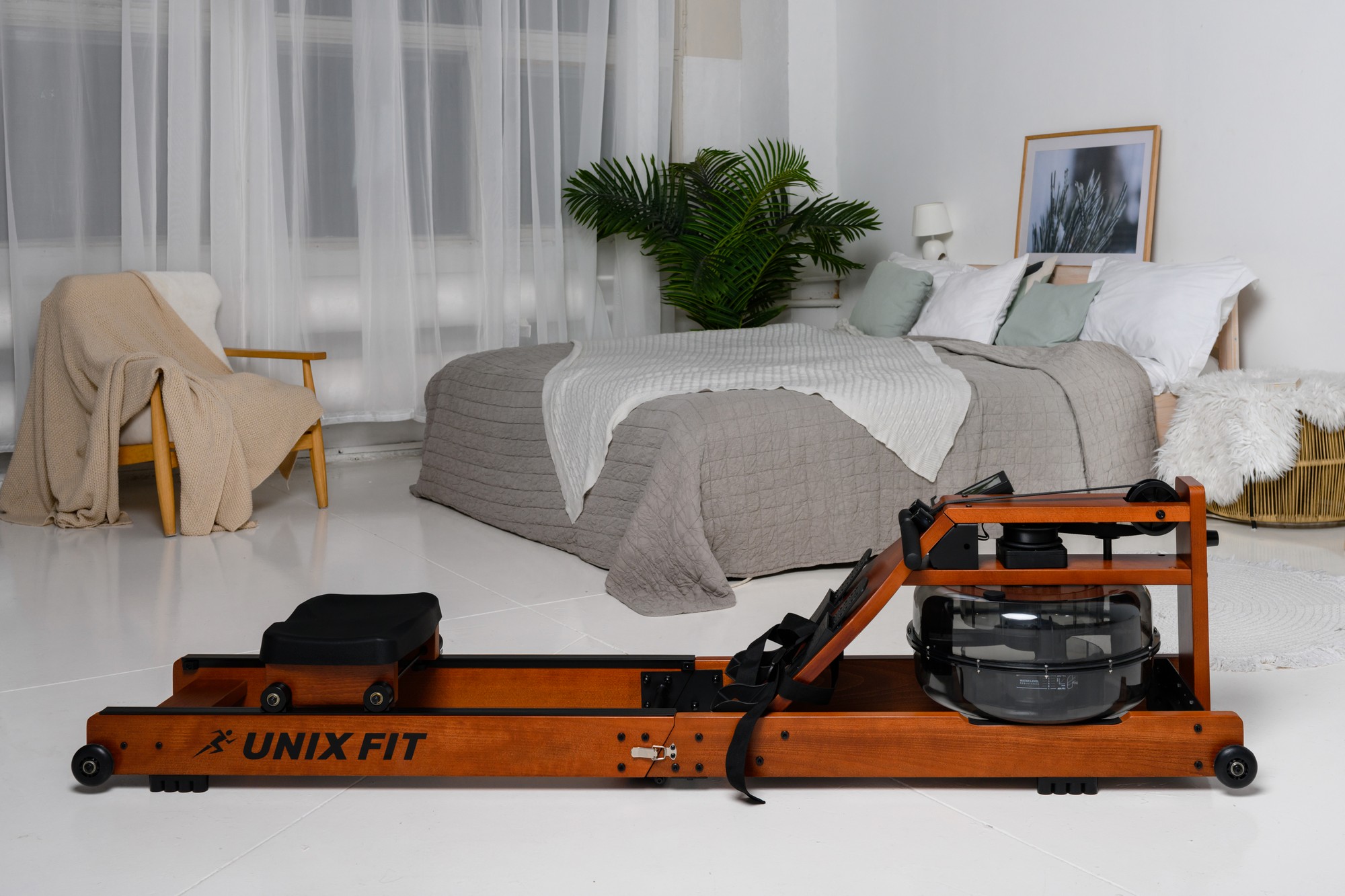 Гребной тренажер UnixFit Wood Rower Dark RM9000PDW 2000_1333