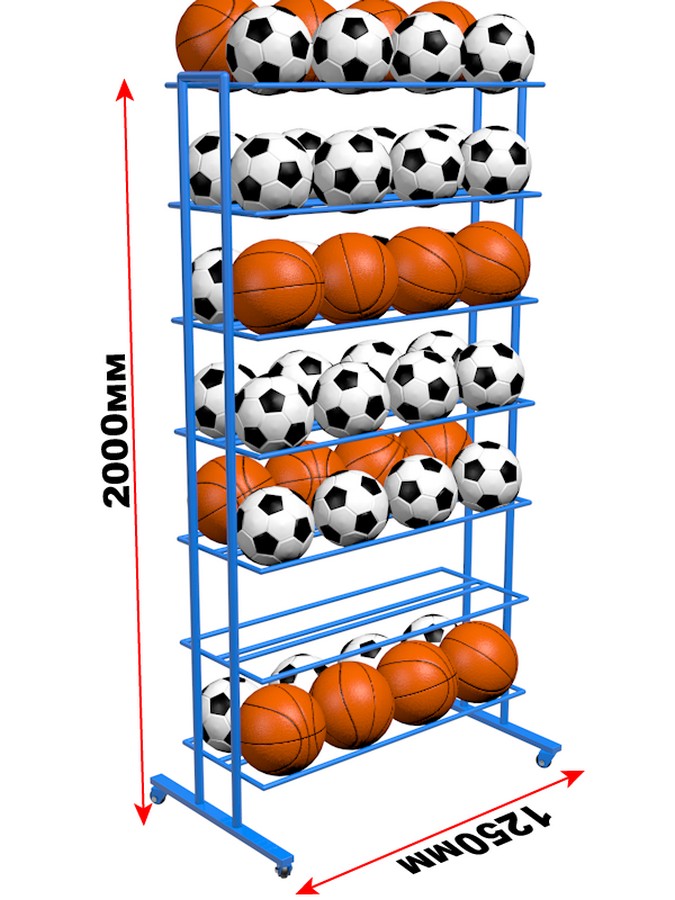 Стеллаж для мячей двухсторонний Glav 9.306.0-1600 200х160х50 -на 84шт 675_900